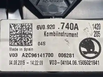Автозапчасти б/у приборная доска за skoda fabia 1.0 mpi ссылки oem iam 6v0920740a a2c96141700 