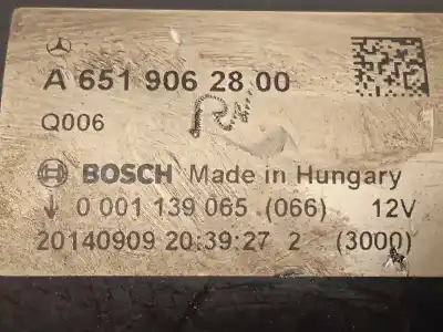 Peça sobressalente para automóvel em segunda mão motor de arranque por mercedes clase e (w212) familiar e 300 bluetec hybrid (212.298) referências oem iam a6519062800 0001139065 