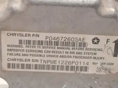 Second-hand car spare part airbag control unit for dodge caliber 2.0 crd oem iam references p04672603ae  