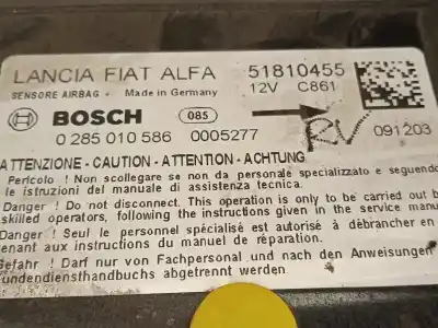 Автозапчасти б/у блок управления подушками безопасности за fiat doblo cargo (263_) 1.6 d multijet ссылки oem iam 51810455 0285010586 