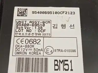 Second-hand car spare part electronic module for hyundai i10 basis oem iam references 95400b9510 95400b95100cf2123 