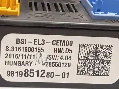 Автозапчастина б/у реле/запоперівник для citroen c3 2 1.6 bluehdi 75ch manual посилання на oem iam 9819851280 1669609380 1619108380