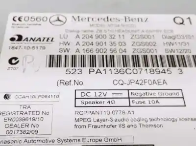 Piesă de schimb auto la mâna a doua sistem de navigare gps pentru mercedes-benz clase c (w204) berlina 2.1 cdi cat referințe oem iam a2049003211 2049003211 