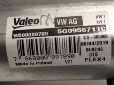 İkinci el araba yedek parçası arka silecek motoru için volkswagen t-roc (a11, d11) 1.6 tdi oem iam referansları 5g0955711c w000089789 