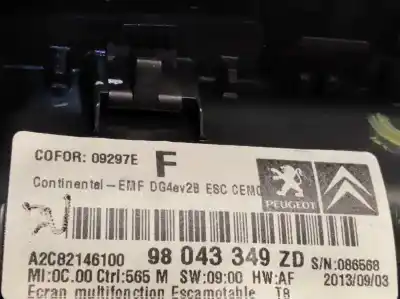 Pièce détachée automobile d'occasion écran multifonctions pour peugeot 5008 1.6 hdi fap références oem iam 98043349zd  