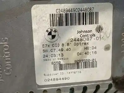 Recambio de automóvil de segunda mano de pantalla multifuncion para bmw x5 (e70) xdrive30d referencias oem iam 9289580  65509289580