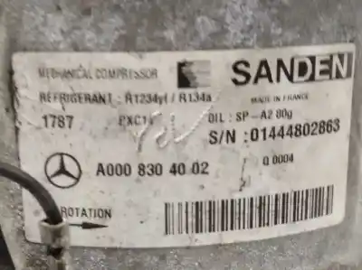 Автозапчасти б/у компрессор кондиционера воздуха за mercedes-benz clase c coupe (w205) c 300 (205.348) ссылки oem iam a0008304002 0008304002 a0008303002