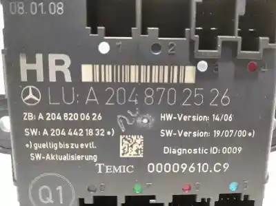 Pezzo di ricambio per auto di seconda mano centralina comfort per mercedes-benz clase c (w204) berlina c 300 4-matic (204.081) riferimenti oem iam a2048702526  