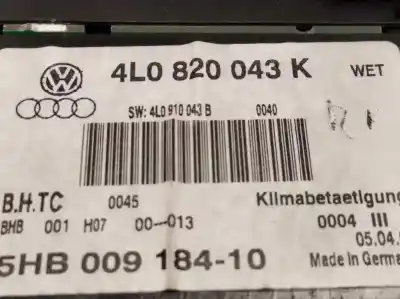 Автозапчастина б/у клімат-контроль для audi q7 (4l) v6 3.0 tdi (176kw) clean diesel ambiente посилання на oem iam 4l0820043k 5hb00918410 