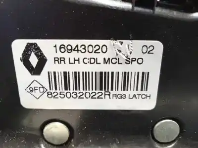 Second-hand car spare part rear left door lock for renault megane iv berlina 5p 1.2 tce energy 101 cv / 74 kw oem iam references 825032022r 16943020 825039922r