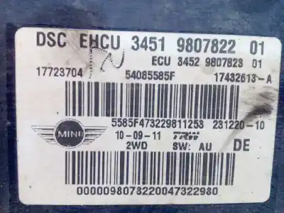 Second-hand car spare part abs for mini mini (r56) one d oem iam references 34519807822 17723704 54085585f