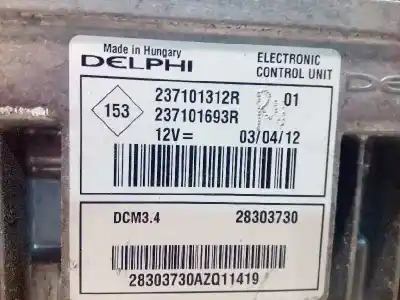 Second-hand car spare part ecu engine control for renault twingo 1.5 dci diesel fap oem iam references 237101693r 237101312r 28303730
