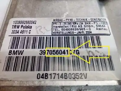 Gebrauchtes Autoersatzteil vorderer rechter airbag zum bmw x3 (e83) 3.0d oem-iam-referenzen 72127056041 7056041 