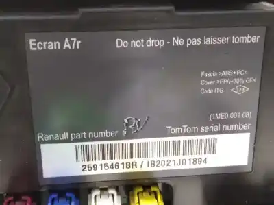 Second-hand car spare part multifunction display for renault laguna iii (bt0/1) 2.0 dci (bt01 bt08 bt09 bt0e bt0k bt12 bt1c bt1d.... oem iam references 259154618r  