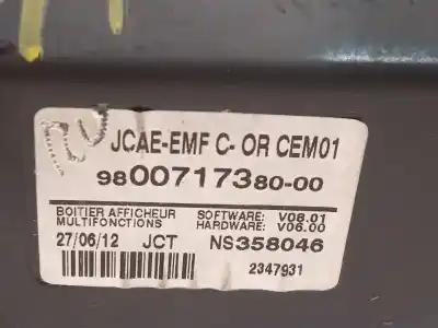 Second-hand car spare part multifunction display for citroen c4 lim. collection oem iam references 9800717380  