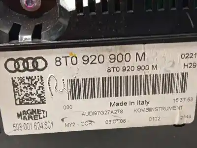 Pezzo di ricambio per auto di seconda mano pannello degli strumenti per audi a5 coupe (8t) 2.7 tdi riferimenti oem iam 8t0920900m  