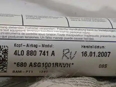 Peça sobressalente para automóvel em segunda mão airbag de cortina dianteiro esquerdo por audi q7 (4l) 3.0 tdi referências oem iam 4l0880741a  