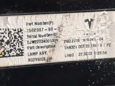 Peça sobressalente para automóvel em segunda mão farolim traseiro direito por tesla model 3 rwd  referências oem iam 150208799d  