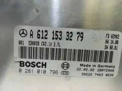 Автозапчастина б/у ебу контролер двигуна для mercedes-benz clase m (w163) 270 cdi (163.113) посилання на oem iam a6121533279 0281010796 