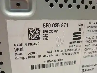 Автозапчастина б/у аудіо система / радіо cd для seat leon (5f1) 1.6 tdi посилання на oem iam 5f0035871  5f00358712zz
