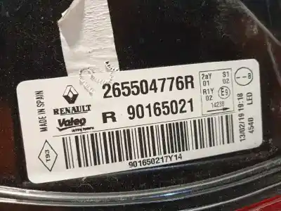 Pièce détachée automobile d'occasion feu arrière droit pour renault kadjar 1.3 tce références oem iam 265504776r 90165021 