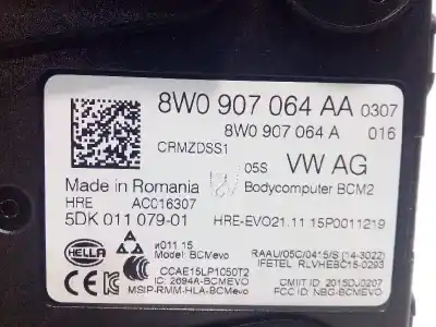 Second-hand car spare part body control unit for audi a4 berlina (8w2) 2.0 16v tdi oem iam references 8w0907064aa 5dk011079 8w0907064a