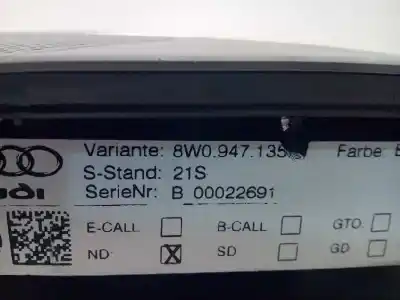 Автозапчасти б/у внутренний свет за audi a4 berlina (8w2) 2.0 16v tdi ссылки oem iam 8w0947135d 8w0947135dbc5 
