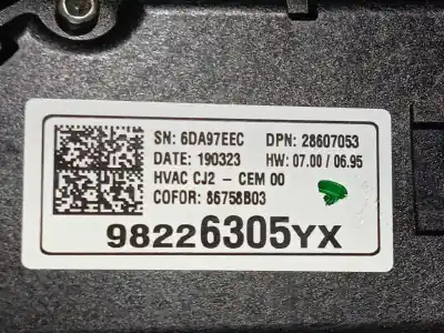 Pezzo di ricambio per auto di seconda mano controllo climatico per opel crossland x 1.5 cdti dpf riferimenti oem iam 98226305yx 28607053 39149578
