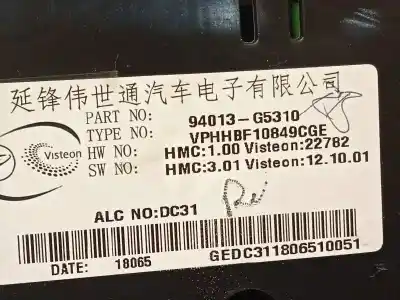 Second-hand car spare part dashboard for kia niro i (de) 1.6 gdi hybrid oem iam references 94013g5310  