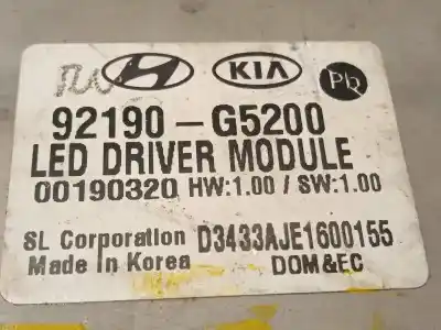 Second-hand car spare part xenon headlights control unit  for kia niro i (de) 1.6 gdi hybrid oem iam references 92190g5200  