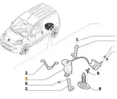 Pezzo di ricambio per auto di seconda mano supporto per la ruota di scorta per fiat qubo (300) trekking riferimenti oem iam 51910321  