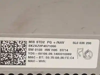 Second-hand car spare part audio system / radio cd for skoda yeti (5l) 1.2 tsi oem iam references 5l0035200 5l0035200izy 