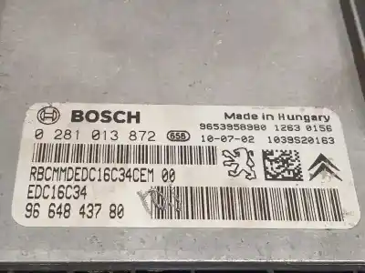 Piesă de schimb auto la mâna a doua unitate de control motor ecu pentru citroen berlingo xtr 1.6 hdi 92 referințe oem iam 9664843780 0281013872 9653958980