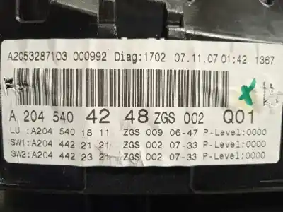 Recambio de automóvil de segunda mano de cuadro instrumentos para mercedes clase c (w204) berlina c 200 cdi blueefficiency (204.001) referencias oem iam a2045404248 a2045404248zgs 