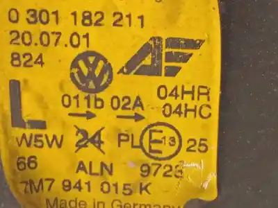 Second-hand car spare part left headlight for seat alhambra (7v9) 1.9 tdi oem iam references 7m7941015k 0301182211 7m7941015n