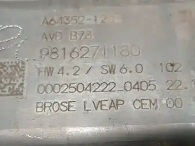 Second-hand car spare part passenger side right window regulator for citroen c4 picasso ii 1.2 thp 130 oem iam references 9816272480 9816271180 