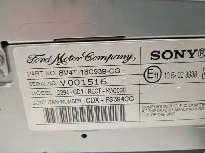 Second-hand car spare part audio system / radio cd for ford kuga (cbv) 2.0 tdci cat oem iam references 8v4t18c939cg  1830420
