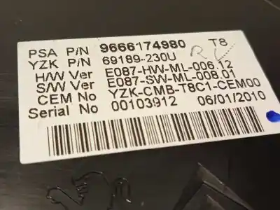 Peça sobressalente para automóvel em segunda mão quadrante por peugeot 3008 premium referências oem iam 9666174980 6103y0 9810462780