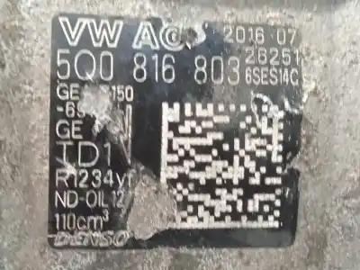 Автозапчастина б/у компресор кондиционера для audi q3 (8ug) attraction quattro посилання на oem iam 5q0816803  