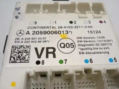 Recambio de automóvil de segunda mano de centralita confort para mercedes clase c (w205) familiar c 220 t cdi bluetec edition 1 (205.204) referencias oem iam a2059006013 2841533211300 2059006013