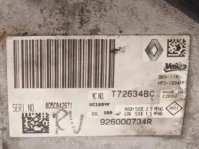 Second-hand car spare part air conditioning compressor for renault captur 1.3 tce oem iam references 926000734r  