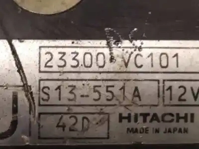 Pièce détachée automobile d'occasion démarreur de voiture pour nissan patrol gr (y61) * références oem iam 23300vc101 s13551a 