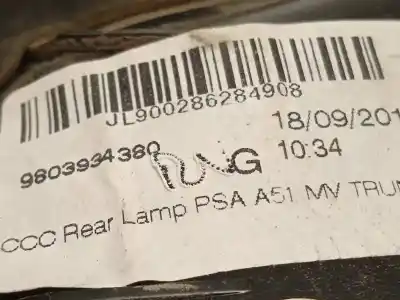 Second-hand car spare part interior left tailgate light for citroen c3 tonic oem iam references 9803934380  