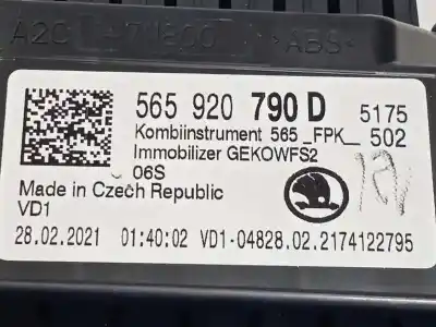 Автозапчастина б/у панель інструментів для skoda kodiaq (ns7, nv7, ns6) 2.0 tdi посилання на oem iam 565920790d  