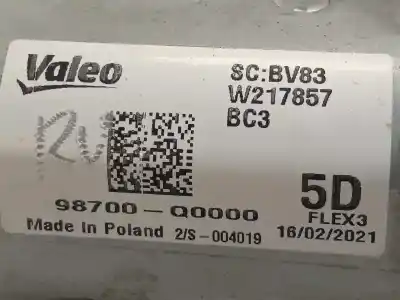 Автозапчастина б/у двигатель заднього склоочисника для hyundai i20´20 ( bc3/bi3desde 08/20 ) 1.2 посилання на oem iam 98700q0000  