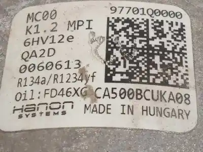 Автозапчастина б/у компресор кондиционера для hyundai i20´20 ( bc3/bi3desde 08/20 ) 1.2 посилання на oem iam 97701q0000  