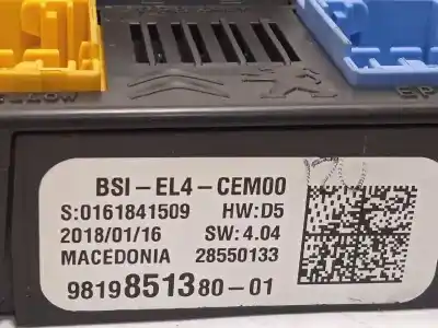 Second-hand car spare part fuse box unit for citroen c4 picasso ii 1.2 thp 130 oem iam references 9819851380 1663368880 28550133