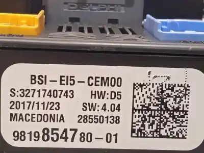 Автозапчасти б/у блок реле/предохранителей за opel grandland x selective ссылки oem iam 9819854780 28550138 