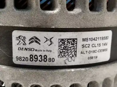 Second-hand car spare part alternator for peugeot 3008 gt-line oem iam references 9820893880 ms1042119580 