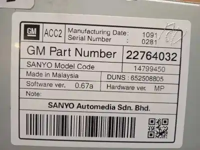 Second-hand car spare part multifunction display for opel insignia a sedán (g09) 2.0 cdti (69) oem iam references 22764032  